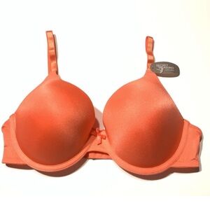Smooth T-Shirt Bra NWT Secret Treasures Color Coral Silk Size 36DDD